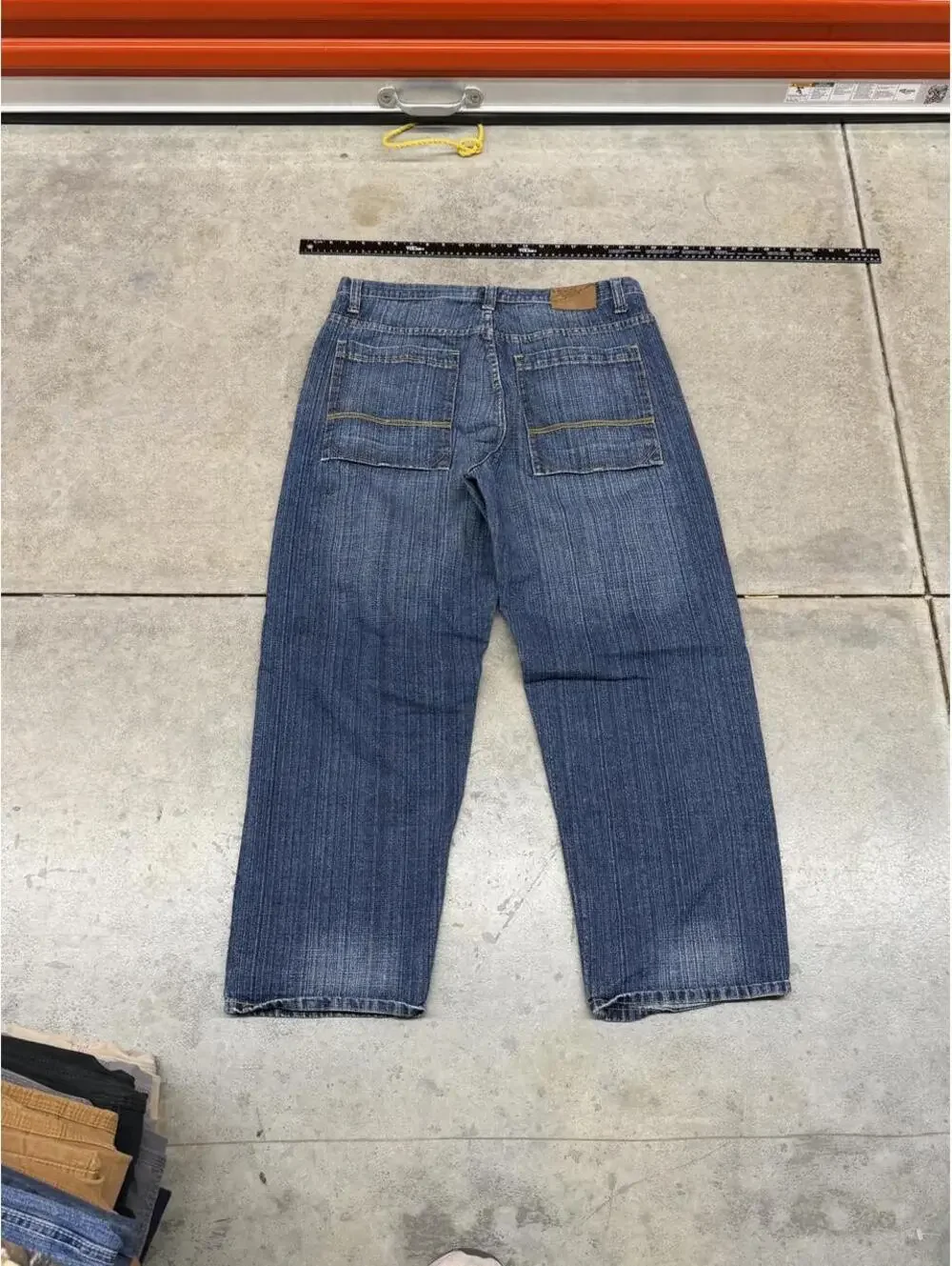 vintage royal blue dark blue relaxed baggy fit jeans size 36 x 32
